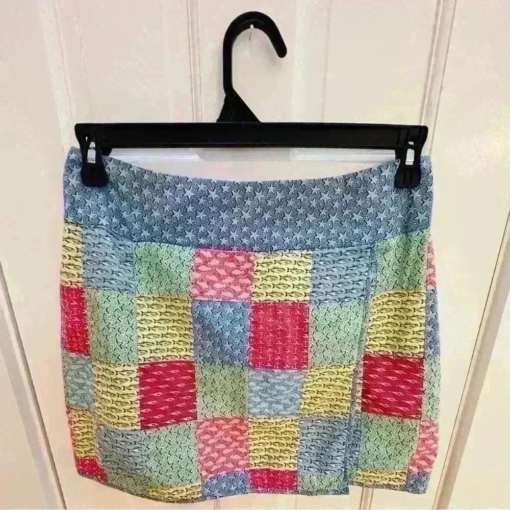 Vineyard Vines Madras skirt, size 8, side zipper,